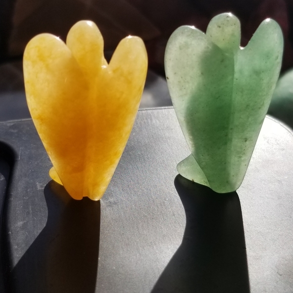 Jade Palm Angels, Green and Yellow Jade, crystals - Picture 3 of 7